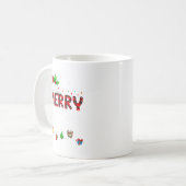Merry Christmas Lights Santa Hat Xmas Family Match Kaffeetasse (Vorderseite Links)