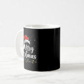 Merry Christmas Lights Santa Hat Xmas Family Match Kaffeetasse (Vorderseite Links)