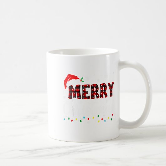 Merry Christmas Lights Santa Hat Xmas Family Match Kaffeetasse (Rechts)