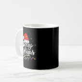 Merry Christmas Lights Santa Hat Xmas Family Match Kaffeetasse (Vorderseite Links)