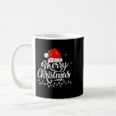 Merry Christmas Lights Santa Hat Xmas Family Match Kaffeetasse (Links)