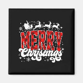 Merry Christmas Lights Santa Hat Xmas Family Match Magnet (Vorne)