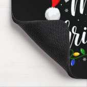 Merry Christmas Lights Santa Hat Xmas Family Match Mousepad (Ecke)