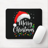 Merry Christmas Lights Santa Hat Xmas Family Match Mousepad (Mit Mouse)