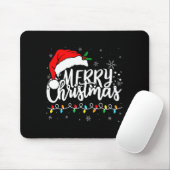 Merry Christmas Lights Santa Hat Xmas Family Match Mousepad (Mit Mouse)