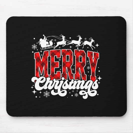 Merry Christmas Lights Santa Hat Xmas Family Match Mousepad (Vorne)