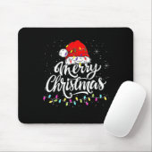 Merry Christmas Lights Santa Hat Xmas Family Match Mousepad (Mit Mouse)