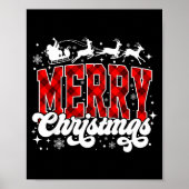 Merry Christmas Lights Santa Hat Xmas Family Match Poster (Vorne)