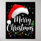 Merry Christmas Lights Santa Hat Xmas Family Match Poster (Vorne)
