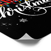 Merry Christmas Lights Santa Hat Xmas Family Match Poster (Ecke)