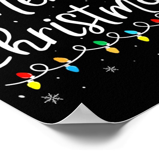 Merry Christmas Lights Santa Hat Xmas Family Match Poster (Ecke)