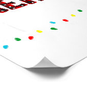 Merry Christmas Lights Santa Hat Xmas Family Match Poster (Ecke)