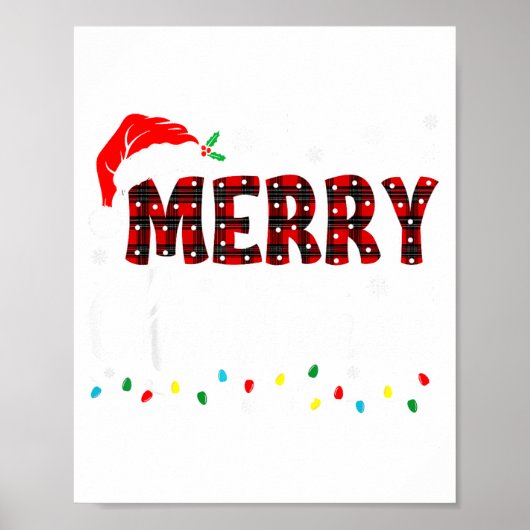 Merry Christmas Lights Santa Hat Xmas Family Match Poster (Vorne)