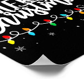 Merry Christmas Lights Santa Hat Xmas Family Match Poster (Ecke)