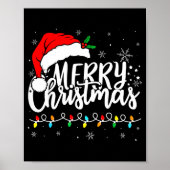 Merry Christmas Lights Santa Hat Xmas Family Match Poster (Vorne)