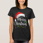 Merry Christmas Lights Santa Hat Xmas Family Match T-Shirt (Vorderseite)