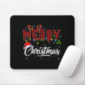 Merry Christmas Lights Santa Hat Xmas Family Men W Mousepad (Mit Mouse)