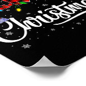 Merry Christmas Lights Santa Hat Xmas Family Men W Poster (Ecke)