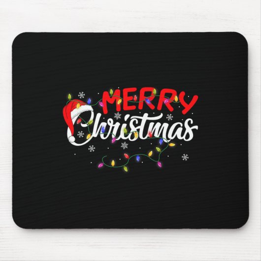 Merry Christmas Lights Xmas Family Funny Christmas Mousepad (Vorne)