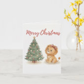 Merry Christmas Lion Card Tradition Treasures Karte (Gelbe Blume)