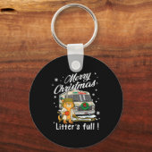 Merry Christmas Litter’s Full Funny Cat Lover Sarc Schlüsselanhänger (Vorderseite)