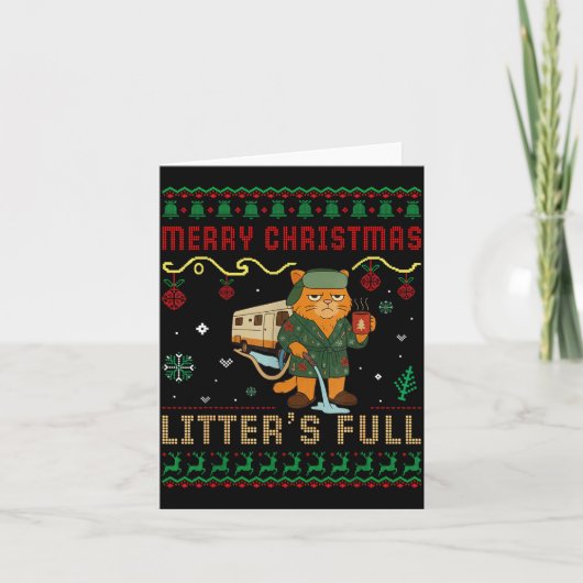 Merry Christmas Litter’s Full Funny Cat Xmas Ugly  Karte (Vorderseite)