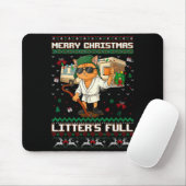 Merry Christmas Litter's Full Funny Cat Ugly Xmas Mousepad (Mit Mouse)