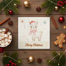 Merry Christmas Llama Paper Napkins Serviette