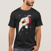 Merry Christmas Llama With Santa Hat Snow Xmas Lla T-Shirt (Vorderseite)