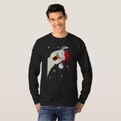 Merry Christmas Llama With Santa Hat Snow Xmas Lla T-Shirt (Vorne ganz)