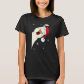 Merry Christmas Llama With Santa Hat Snow Xmas Lla T-Shirt (Vorderseite)