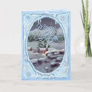 MERRY CHRISTMAS LOG CABIN VON SHARON SHARPE FEIERTAGSKARTE