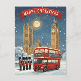Merry Christmas London Theme Postkarte