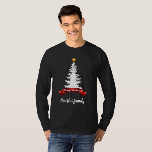 Merry Christmas long sleeve customizable T-shirt (Vorne ganz)