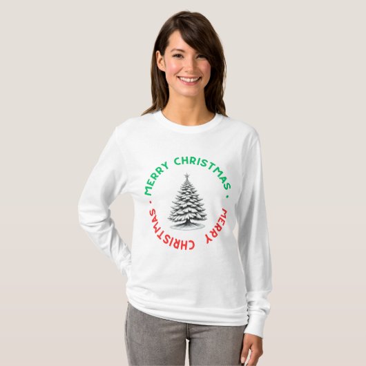 Merry Christmas Long Sleeve T-Shirt (Vorne ganz)