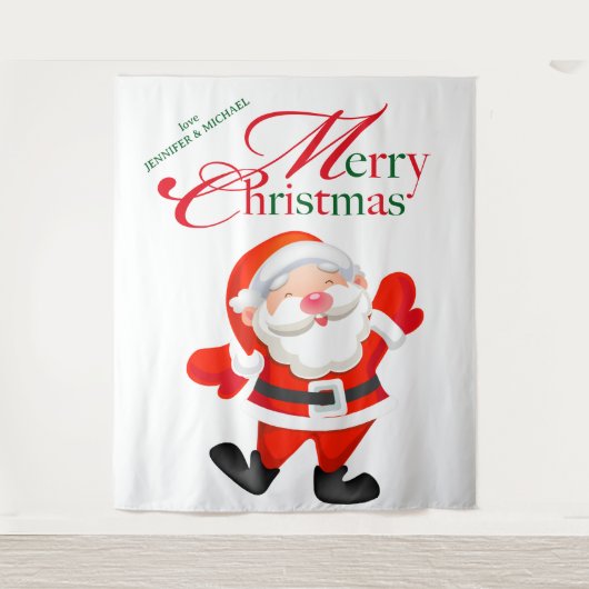 Merry Christmas Love Funny Santa Backdrop Wandteppich (Vorderseite)