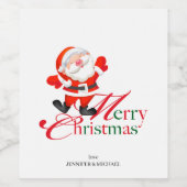 Merry Christmas Love Santa Claus Weinetikett (Einzelnes Label)
