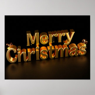 Merry Christmas Luxury Typography Poster Paper H08