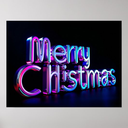 Merry Christmas Luxury Typography Poster Paper H19 (Vorne)