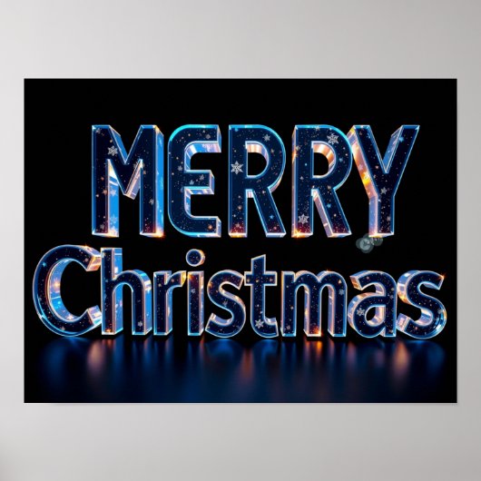 Merry Christmas Luxury Typography Poster Paper H26 (Vorne)