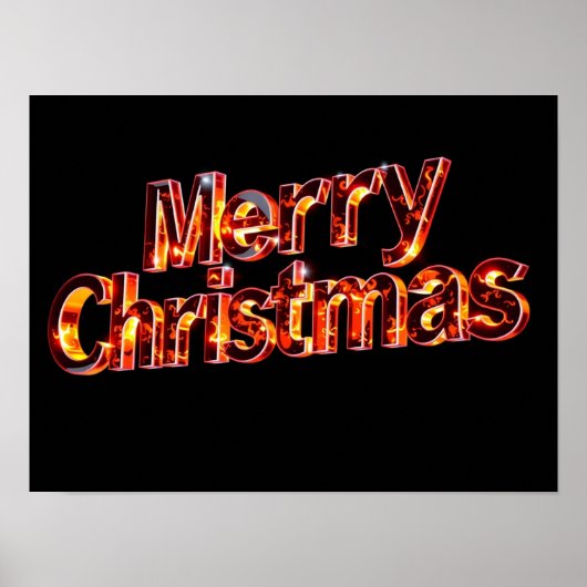 Merry Christmas Luxury Typography Poster Paper H44 (Vorne)