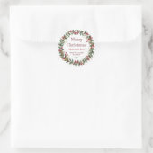 Merry Christmas Made with Love | Rustic Watercolor Runder Aufkleber (Tasche)