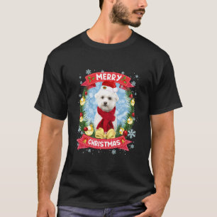 Merry Christmas Maltese Dog Santa Funny Xmas Ornam T-Shirt