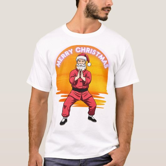 Merry Christmas Martial Arts Santa Kung Fu Wing  T-Shirt (Vorderseite)