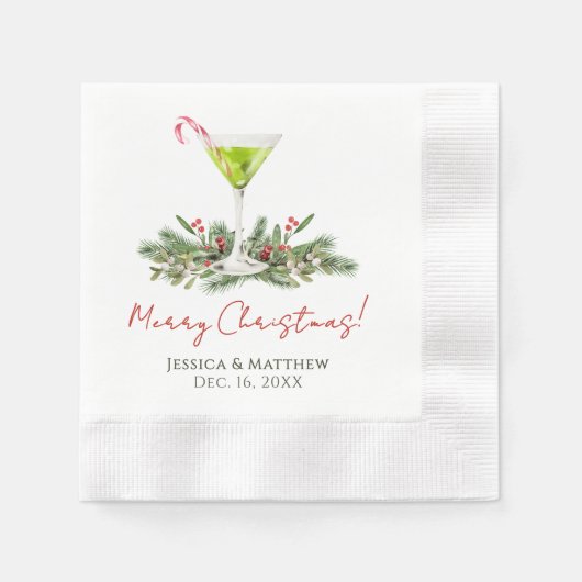 Merry Christmas Martini Cocktail Party Custom Serviette (Vorderseite)