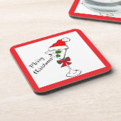 Merry Christmas martini hard plastic coasters Getränkeuntersetzer (Linke Seite)