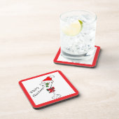 Merry Christmas martini hard plastic coasters Getränkeuntersetzer (Rechte Seite)