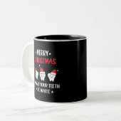 Merry Christmas - May All Your Teeth Be White Zweifarbige Tasse (Vorderseite Links)