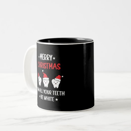 Merry Christmas - May All Your Teeth Be White Zweifarbige Tasse (Vorderseite Links)