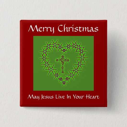 MERRY CHRISTMAS MAY JESUS LEBEN IN IHREM HERZEN BUTTON (Vorderseite)